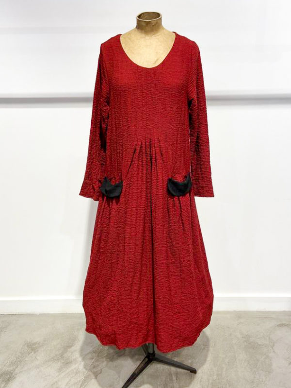 vêtements koko marina créateur français robe longa rouge hiver 2021 lyon kazak