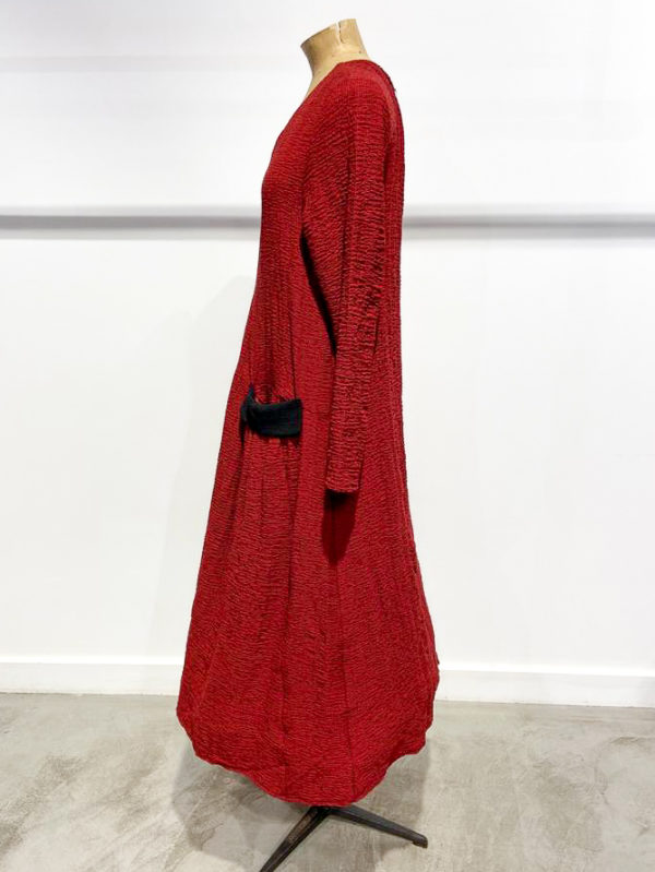 vêtements koko marina créateur français robe longa rouge hiver 2021 lyon kazak