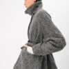 vêtements hiver femme créateur meimeij italien vente en ligne manteau original Q00 pied de poule cintrée boutiquekazak lyon