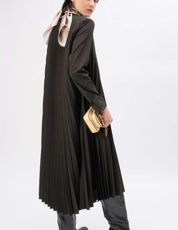 vêtements femme créateur meimeij italien vente en ligne robe F04 noir plissé boutiquekazak lyon