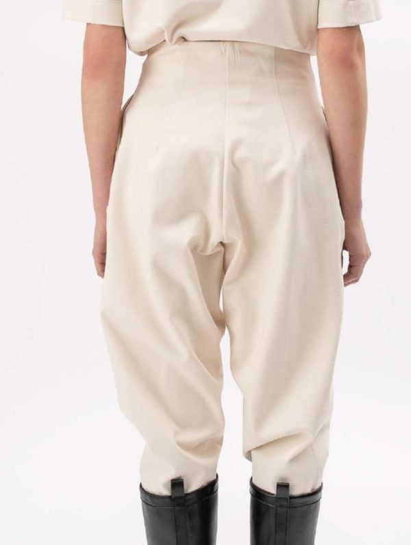 vêtements femme créateur meimeij italien vente en ligne pantalon B19 beige crème boutiquekazak lyon