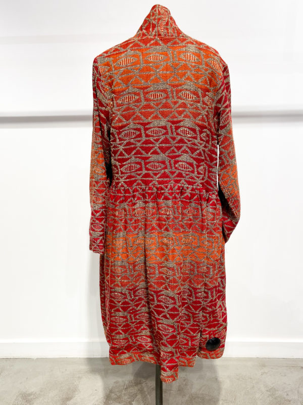 vêtements créateur raga design indien manteau vr06 motif rouge orange boutiquekazak lyon
