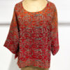 vêtements créateur raga design indien top blouse pull VR08 motif rouge orange boutiquekazak lyon
