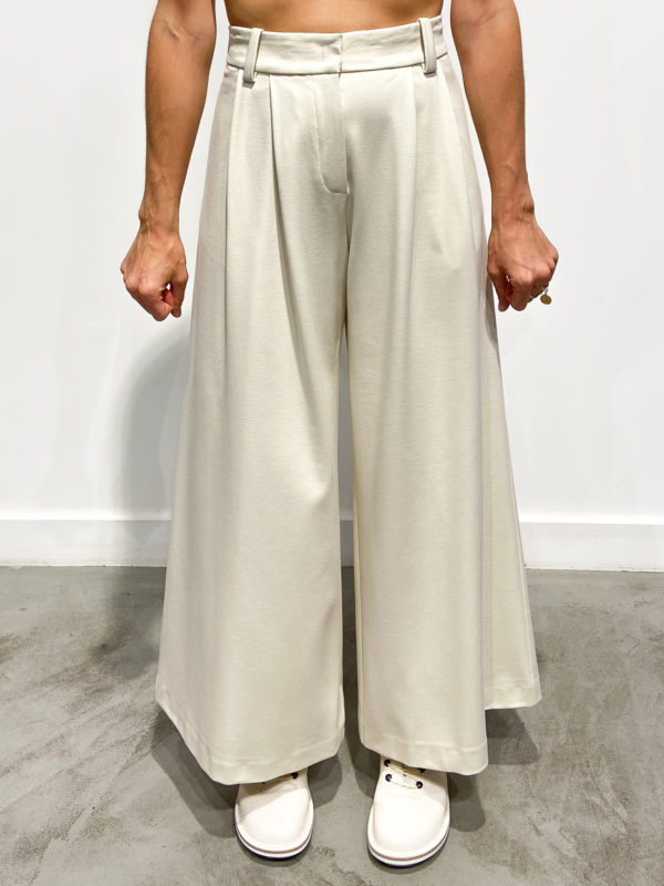 vêtements femme créateur meimeij italien vente en ligne pantalon B06 beige crème boutiquekazak lyon