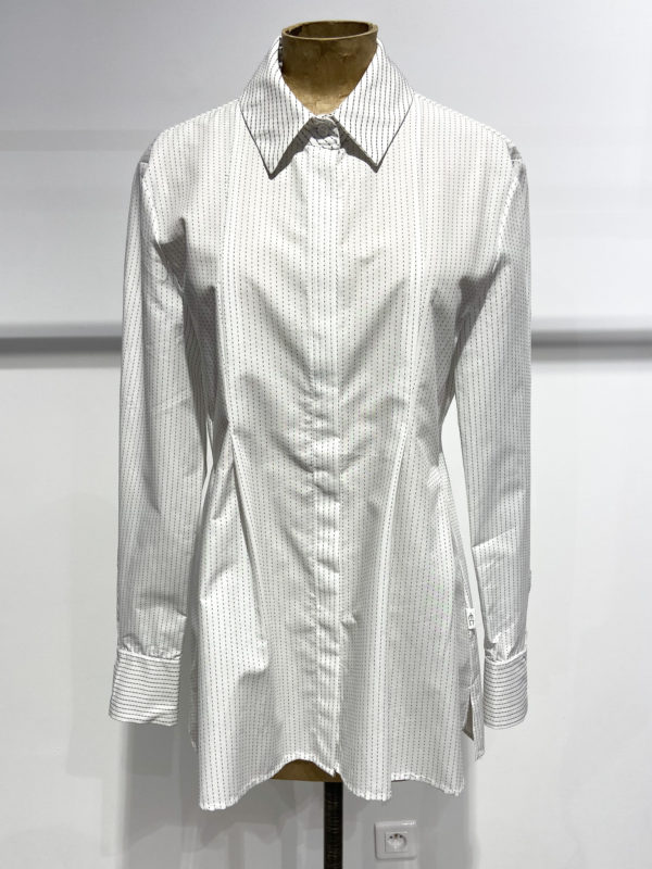 vêtements créateur elemente clemente vente en ligne chemise blanche satai coton rayures boutiquekazak lyon