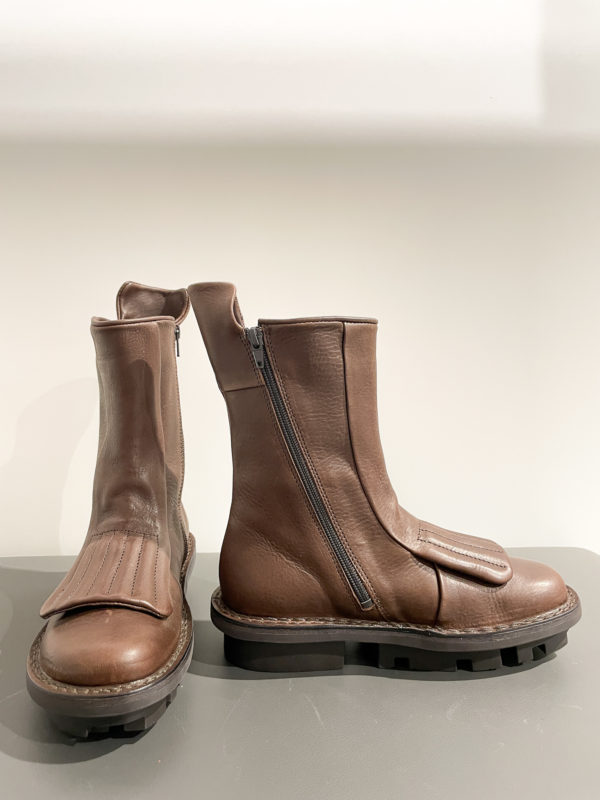 chaussures trippen allemand vente en ligne bottines effect marron frange boutiquekazak lyon
