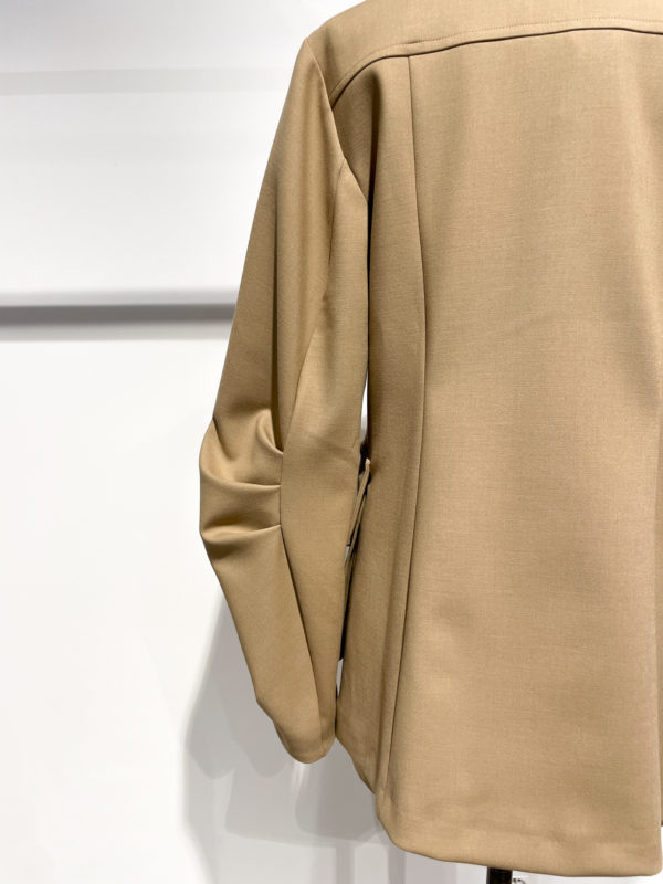 vêtements hiver femme créateur meimeij italien vente en ligne veste b25 beige caramel manche bouffante militaire boutiquekazak lyon