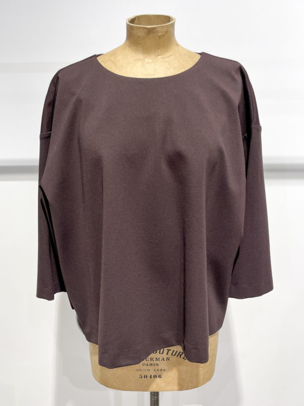 vêtements femme créateur meimeij italien vente en ligne top blouse B04 marron boutiquekazak lyon