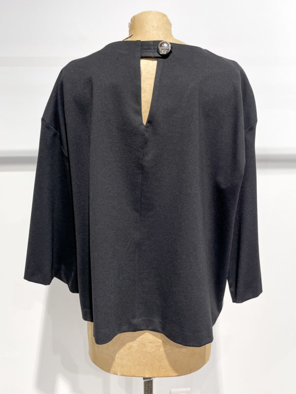 vêtements femme créateur meimeij italien vente en ligne top blouse B04 noir boutiquekazak lyon