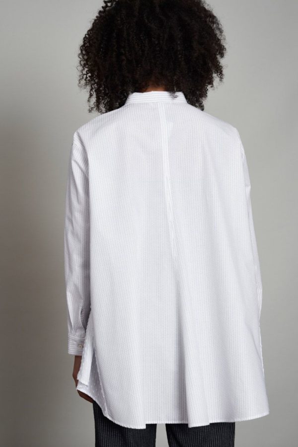 vêtements créateur elemente clemente vente en ligne chemise blanche haldia coton rayures boutiquekazak lyon